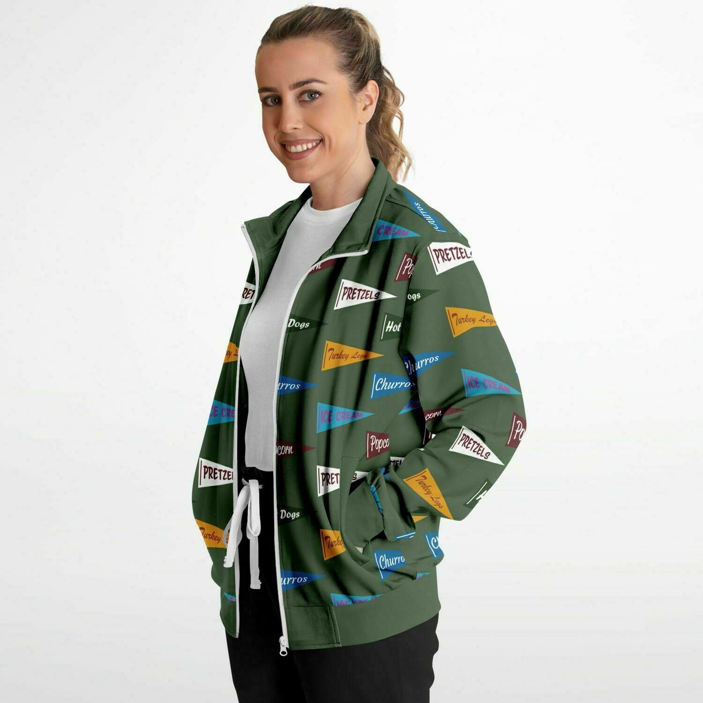 Snack Pennant Sustainable Unisex Track Jacket (Sage Green)