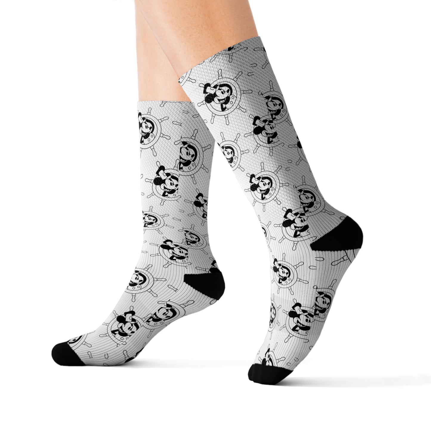 Steamboat Willie At the Helm - Full Patterned Socks