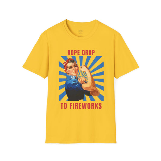 Rope Drop to Fireworks - Unisex Softstyle T-Shirt