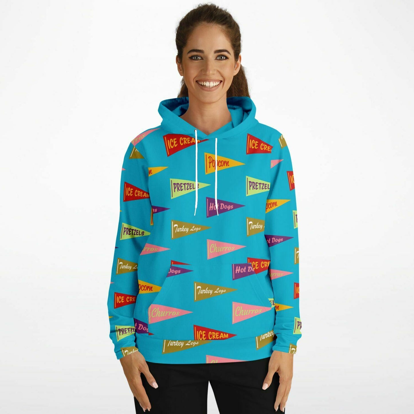 Snack Pennant (Blue Pop) - Unisex Super Soft Athletic Hoodie