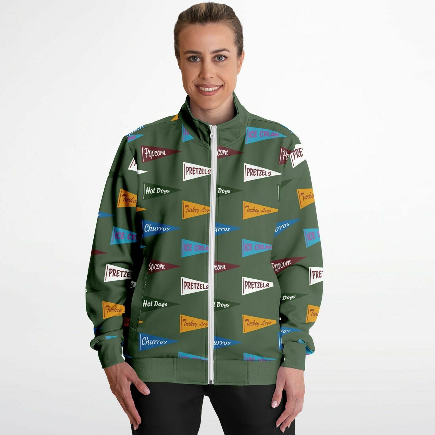 Snack Pennant Sustainable Unisex Track Jacket (Sage Green)