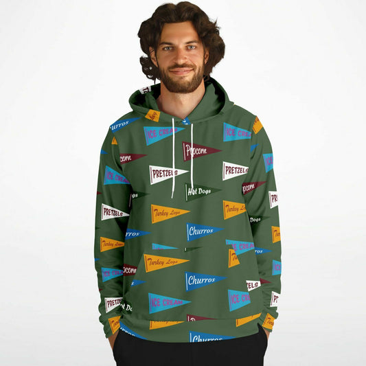 Snack Pennant (Sage Green) - Unisex Super Soft Athletic Hoodie