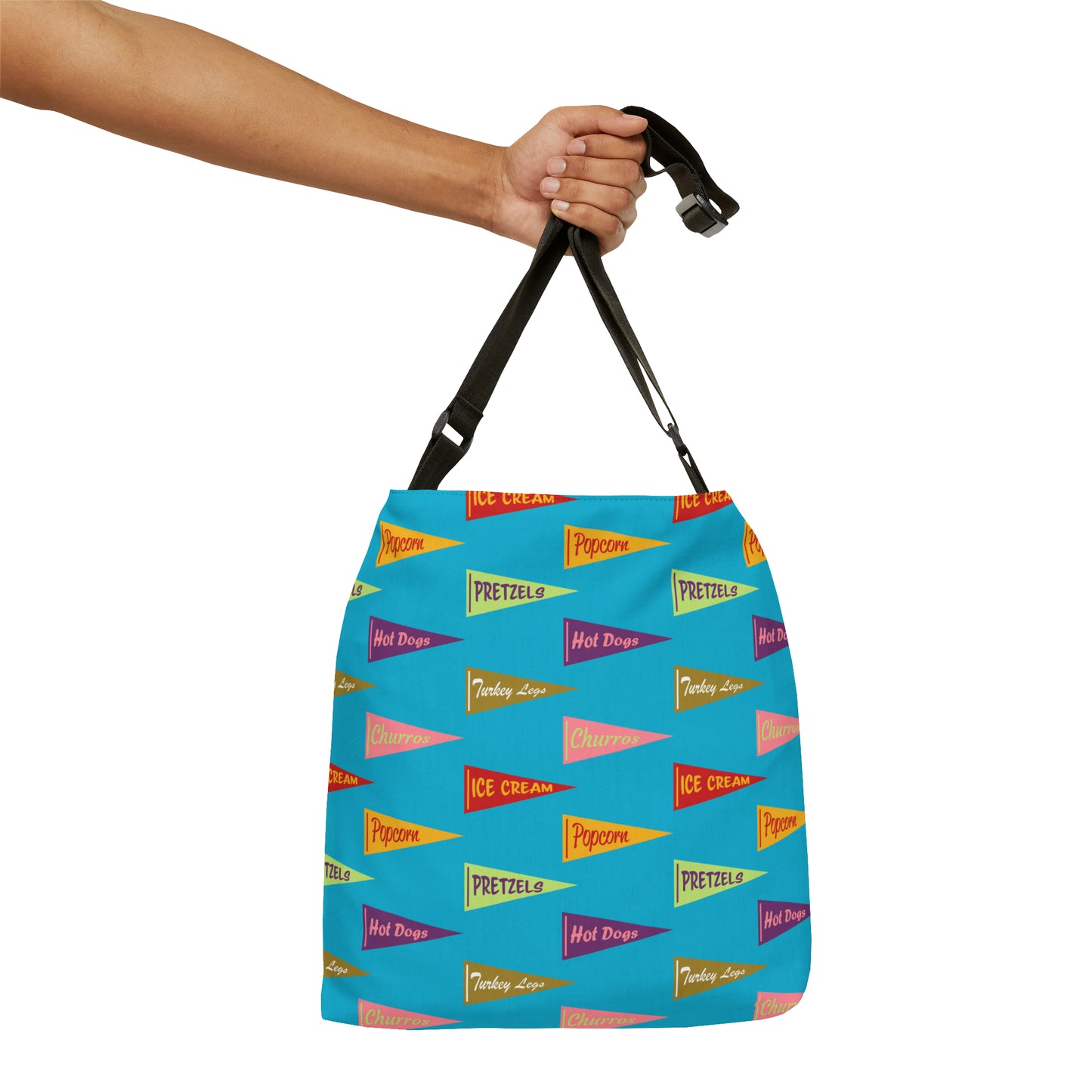 Snack Pennant (Blue Pop) All Day Adjustable Tote (2 Sizes Available)