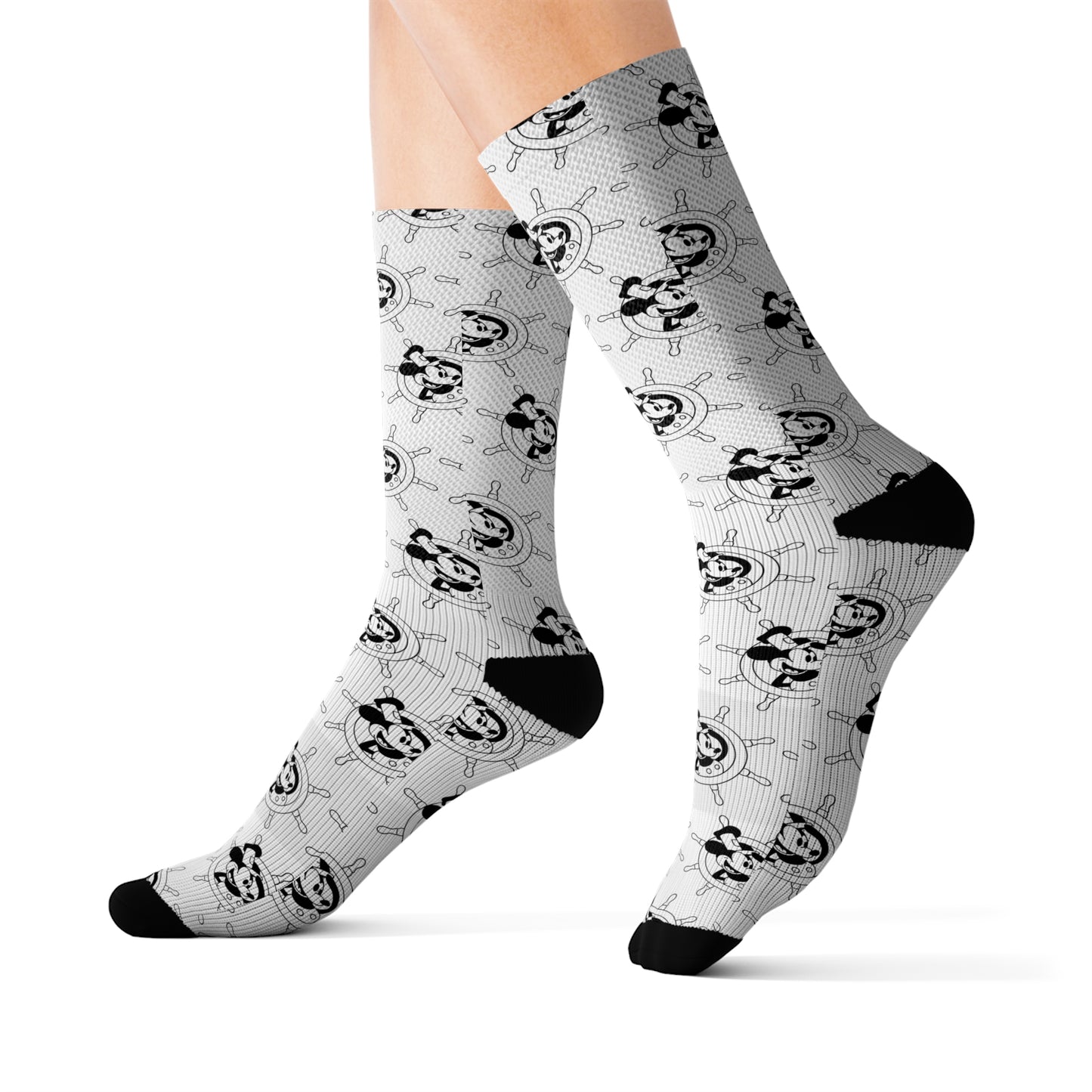 Steamboat Willie At the Helm - Full Patterned Socks