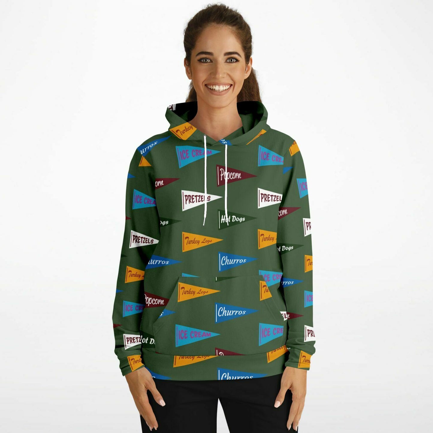 Snack Pennant (Sage Green) - Unisex Super Soft Athletic Hoodie