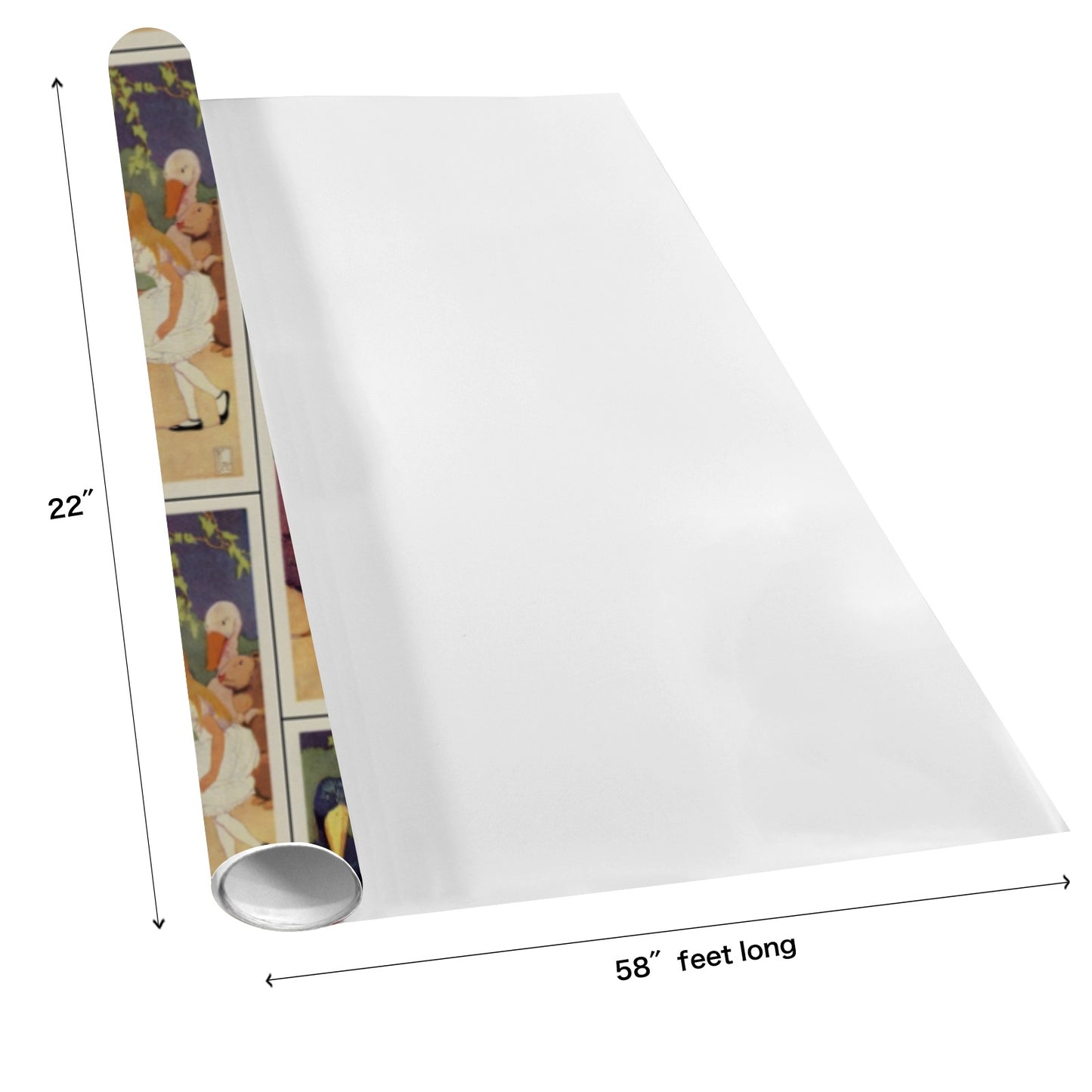 3 Roll Alice in Wonderland Gift Wrapping Paper-Coated Paper 58"x 22"(3 Rolls)