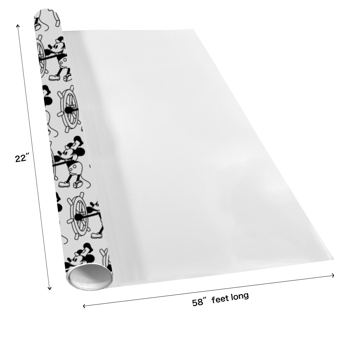 3 Rolls Steamboat Willie Gift Wrapping Paper-Coated Paper 58"x 22"(3 Rolls)