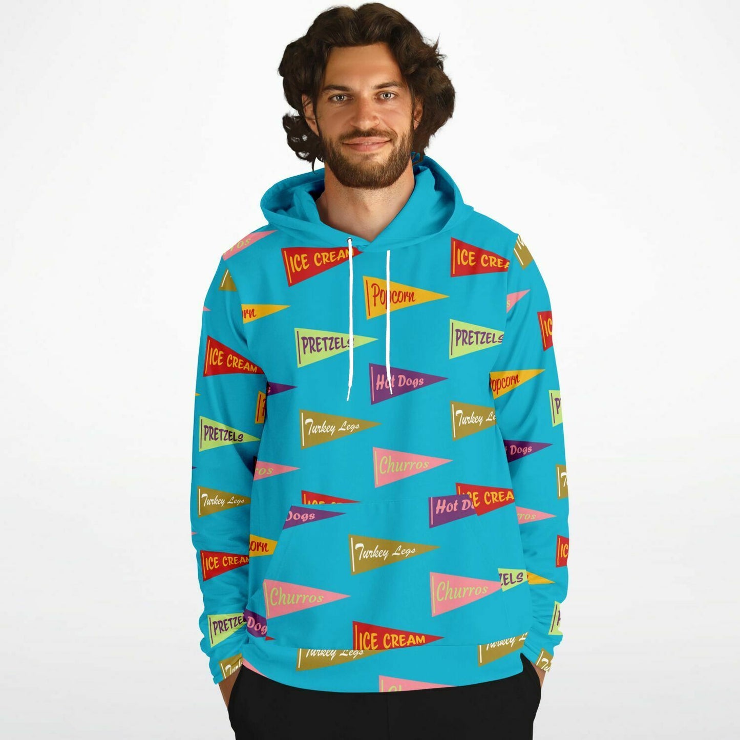 Snack Pennant (Blue Pop) - Unisex Super Soft Athletic Hoodie