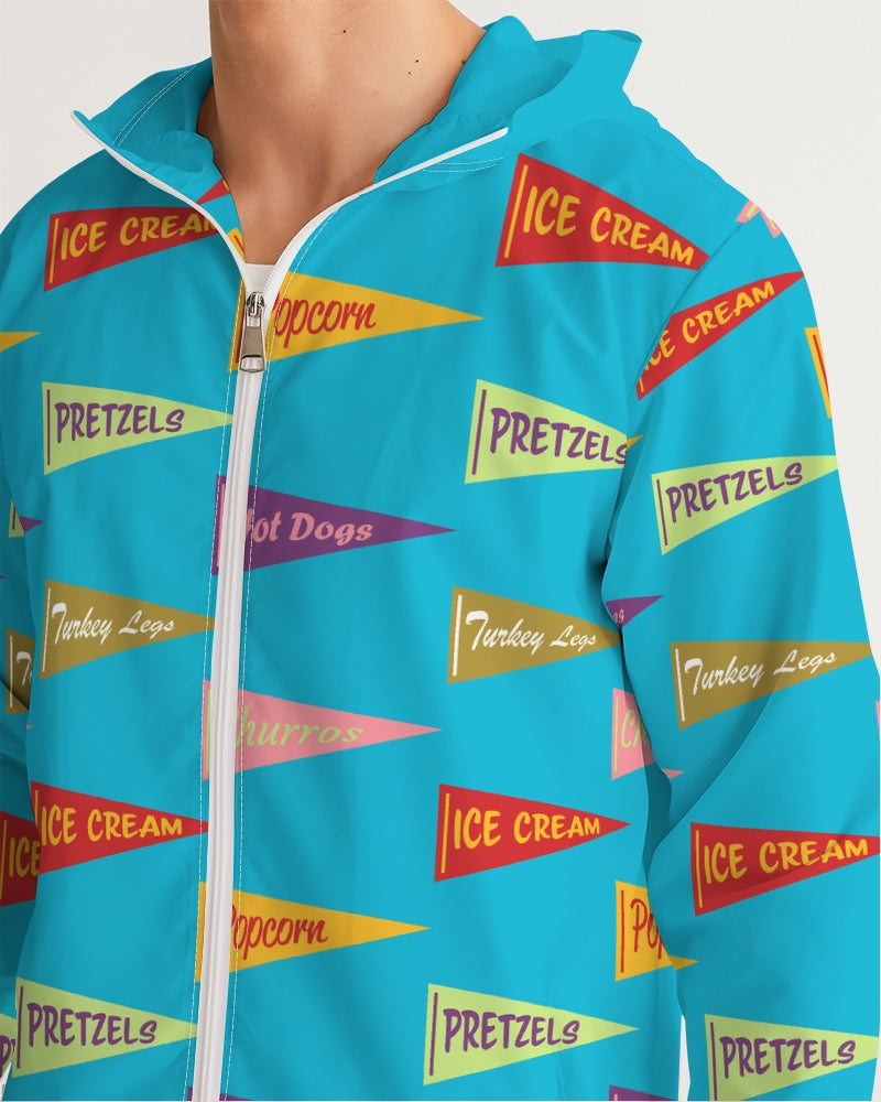 Snack Pennant (Blue Pop) Men's Water Resistant Windbreaker