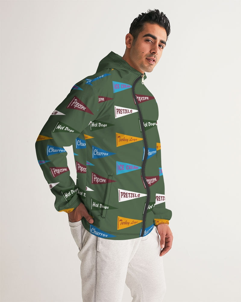 Snack Pennant (Sage Green) Men's Water Resistant Windbreaker