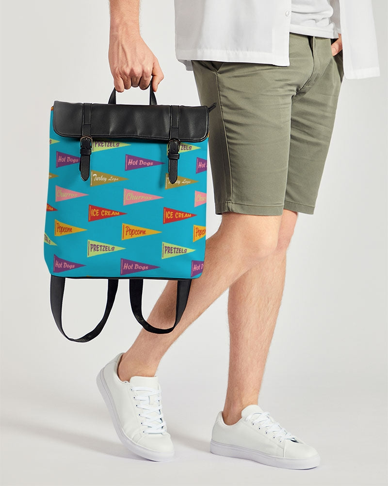 Snack Pennant (Blue Pop) All Day Vegan Leather/Canvas Backpack