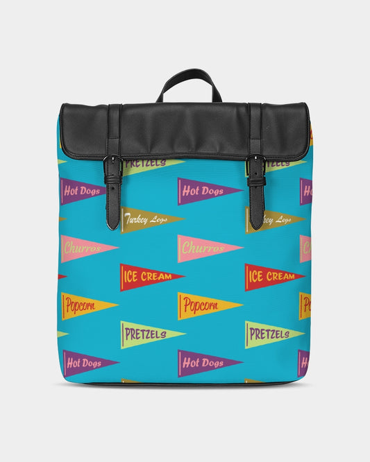 Snack Pennant (Blue Pop) All Day Vegan Leather/Canvas Backpack