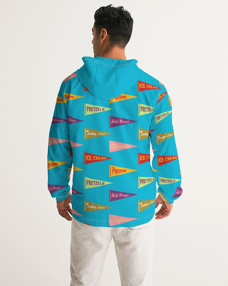 Snack Pennant (Blue Pop) Men's Water Resistant Windbreaker