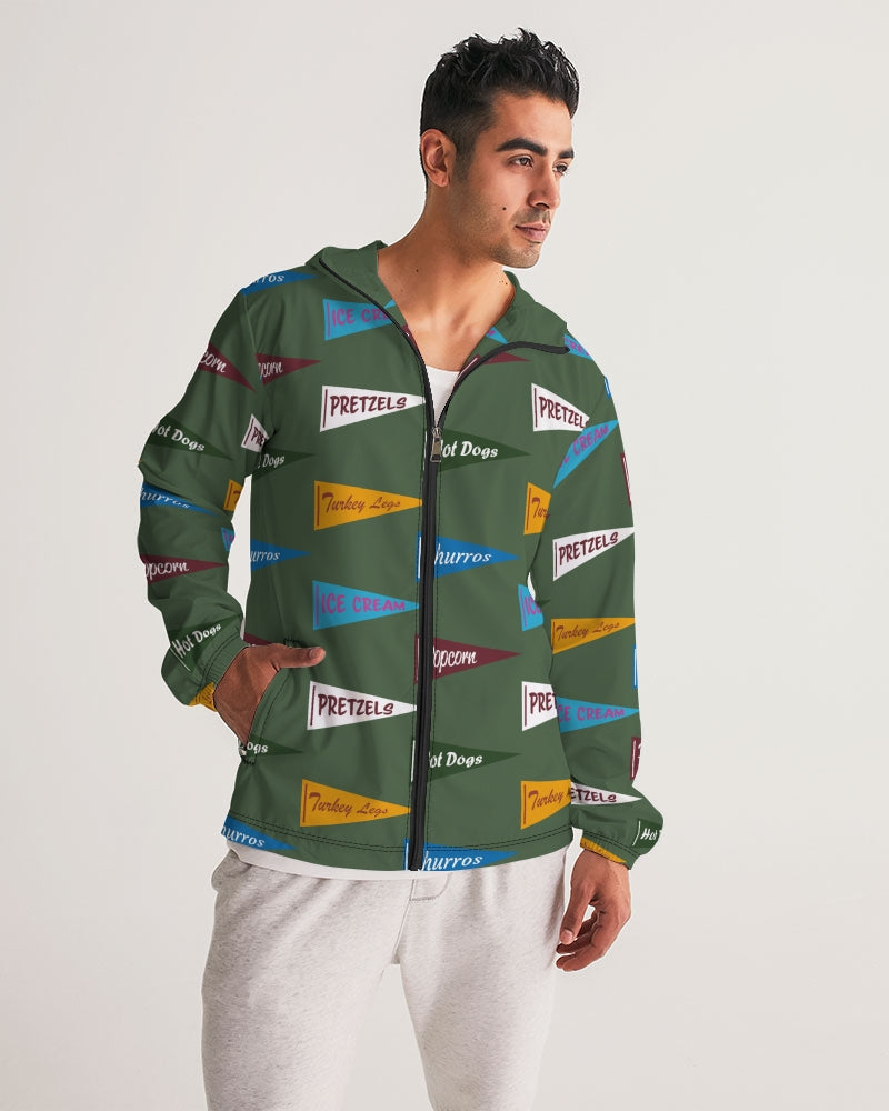 Snack Pennant (Sage Green) Men's Water Resistant Windbreaker